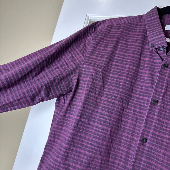 CALVIN KLEIN Infinite Cool NoIron Long Sleeve Plaid Button Down Shirt Size Large - Picture 4 of 10